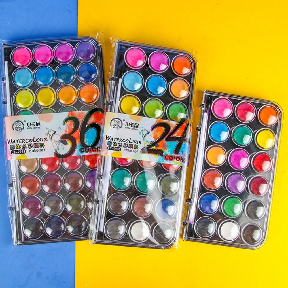 Watercolor Paint Set Solid Pigment - 12/18/24/36 kolorów stały zestaw farb akwarelowych