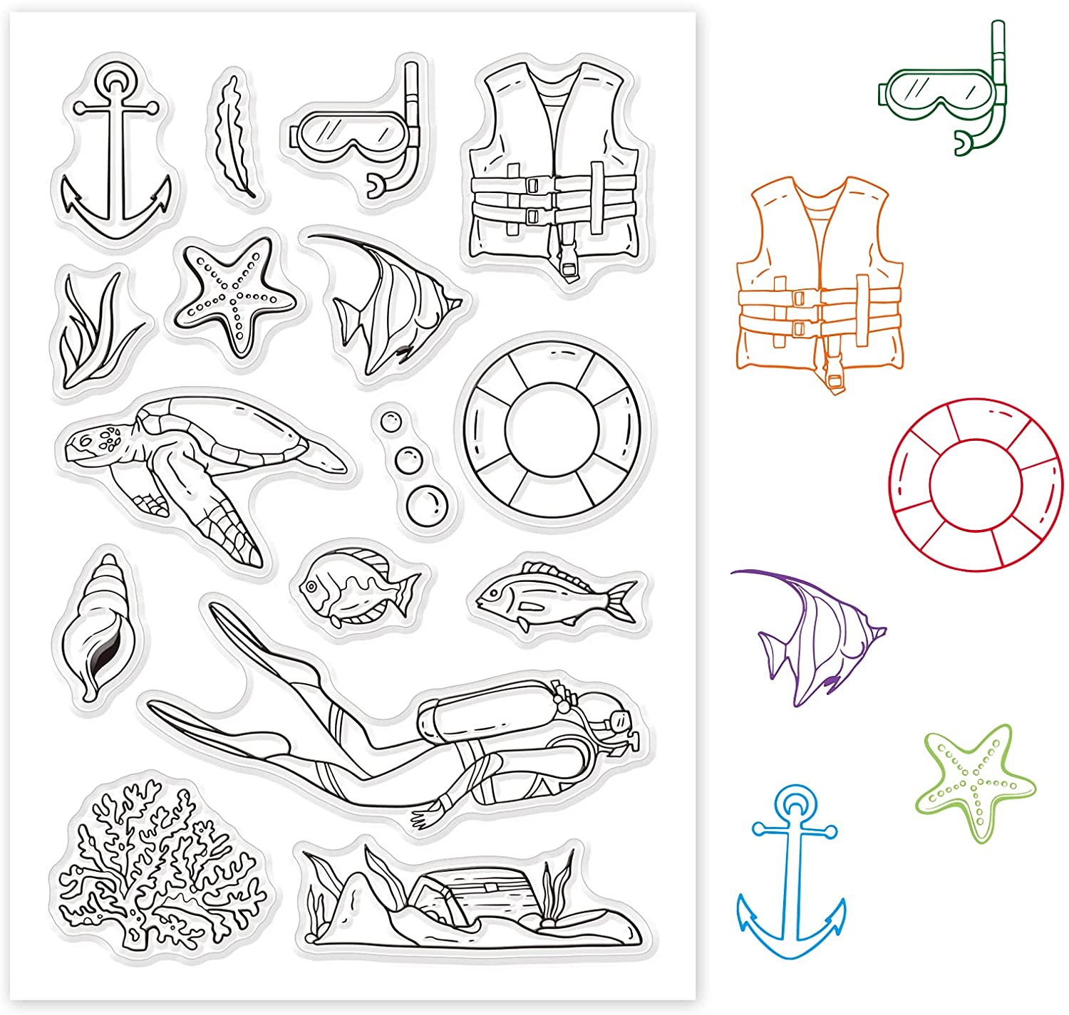 1PC Ocean World Diving Clear S – Clear Silicone Stamps For Card Making recenzja i cena