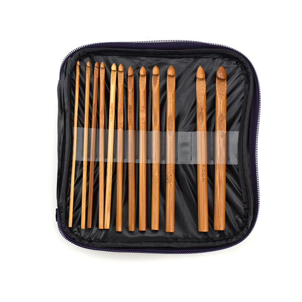 1 zestaw bambusowych drucików  – Wooden Crochet Hooks Ergonomic Handle recenzja i cena